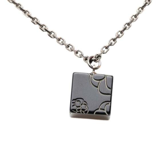 CHANEL Authentic Black Logo Necklace - Picture 2 of 7